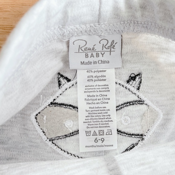 5 for $10 Rene Rofe grey racoon legging 6-9m baby pant - Picture 4 of 4